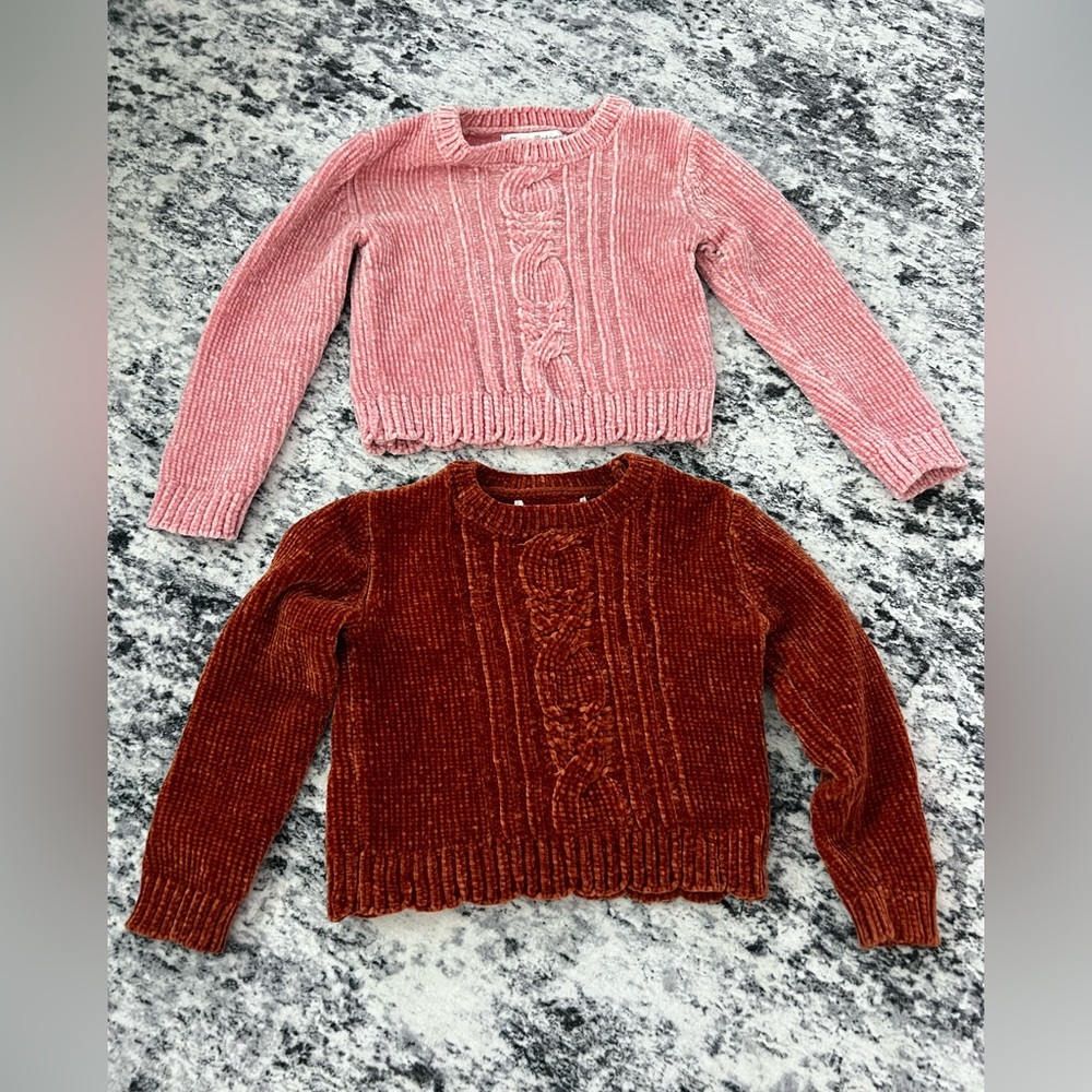 Cozy Pink‎ and Rust Orange Cable Knit Sweater Set Tommy Bahama 2T